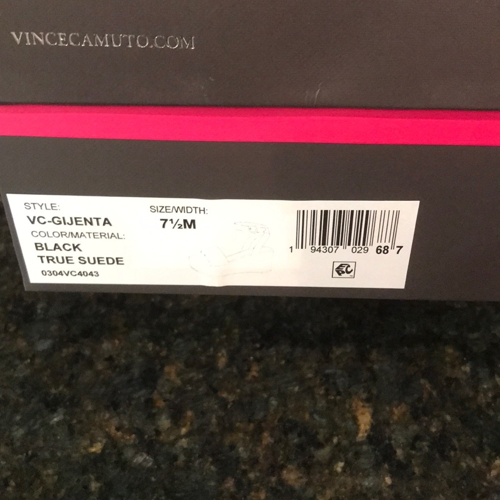 Vince Camuto black suede wedges